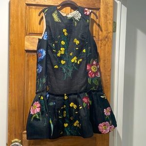 Oscar De La Renta sleeveless embroidered midi fit & flare dress SIZE 8